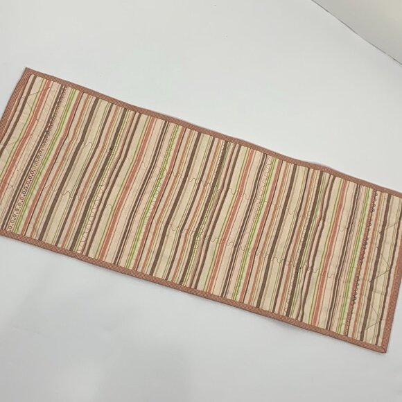 2 Handmade quilted table runners multicolored patchwork, spring & fall colors - Picture 3 of 7